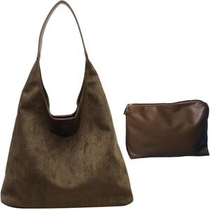 Italian Suede Tote bag- Olive green